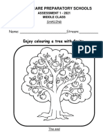 Mothercare Preparatory Schools Assessment 1 - 2021 Middle Class Colouring & Numeracy