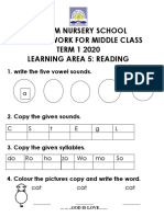 Middle Class Term 1- Practice Work Shalom Nursery School