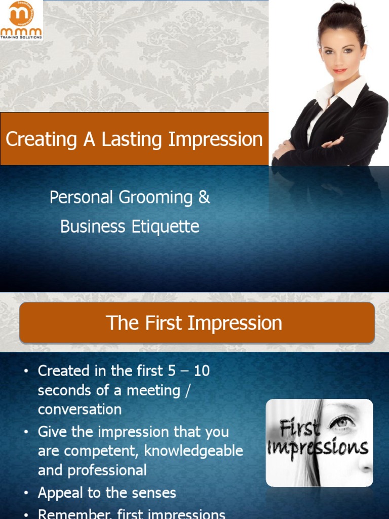 Creating A Lasting Impression Personal Grooming & Business Etiquette PDF