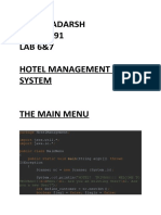 Arnav Adarsh 209301591 LAB 6&7 Hotel Management System