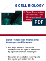 Biol2120 Cell Biology: Signal Transduction Mechanisms: II. Messengers and Receptors