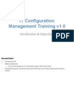 IT Configuration Management Training v1.0: Introduction & Objectives