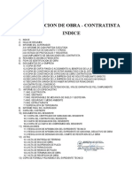 Indice de Liquidacion de Obra. Contratista Fidel Olivas Escudero