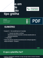 Esforços em estruturas de contenção tipo grelha