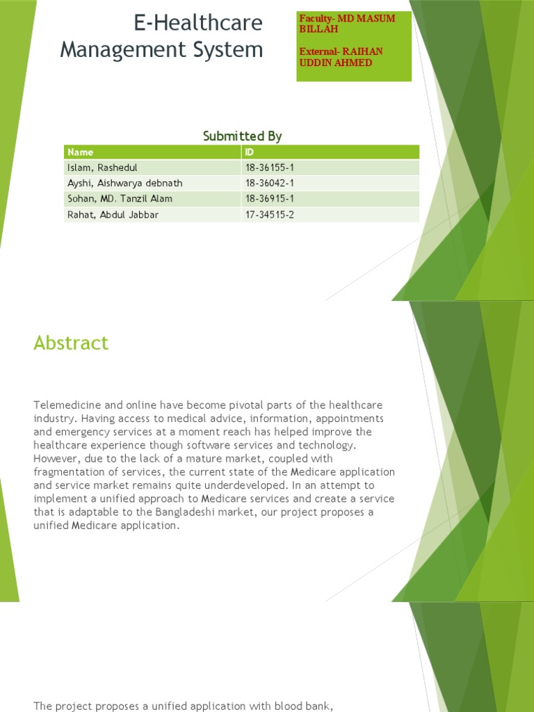 EHealthcare Management System Submitted by PDF Login Project