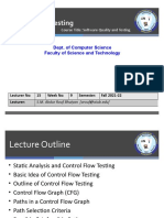 Control Flow Testing: Dept. of Computer Science Faculty of Science and Technology