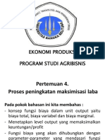 Ekonomi Produksi Program Studi Agribisnis