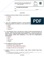 Exame de filosofia com questões sobre pensadores e conceitos políticos