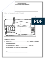 Islamic Education Class Activity On Surah Al Feel: Colour and Decorate The Model of Al Ka'bah