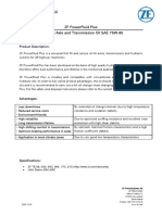 ZF Friedrichshafen Ag Product Information ZF Powerfluid Plus Universal Axle and Transmission Oil Sae 75W-80