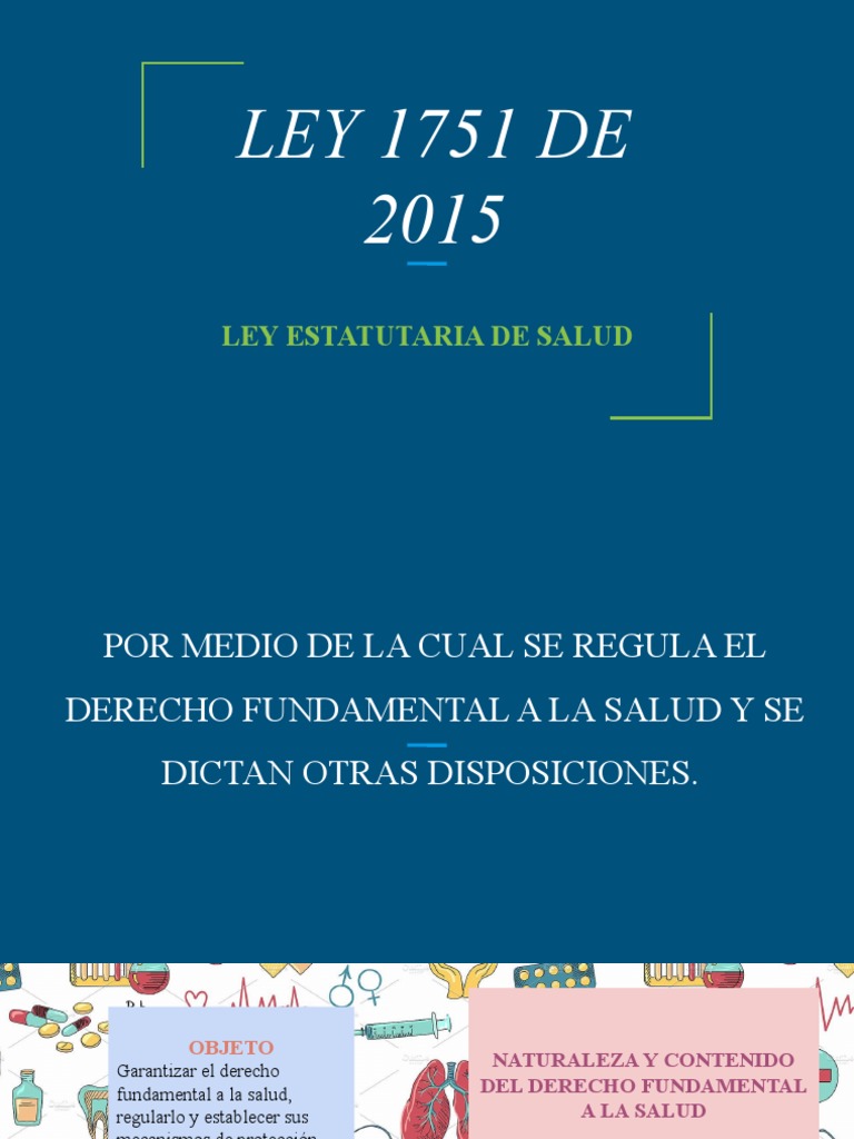 Ley 1751 de 2015: Derecho a la Salud | PDF