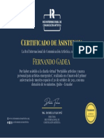 Certificado Portafolio artístico y marca personal