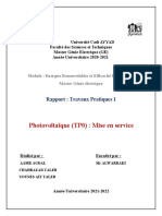 Photovoltaïque (TP0) : Mise en Service: Rapport: Travaux Pratiques 1