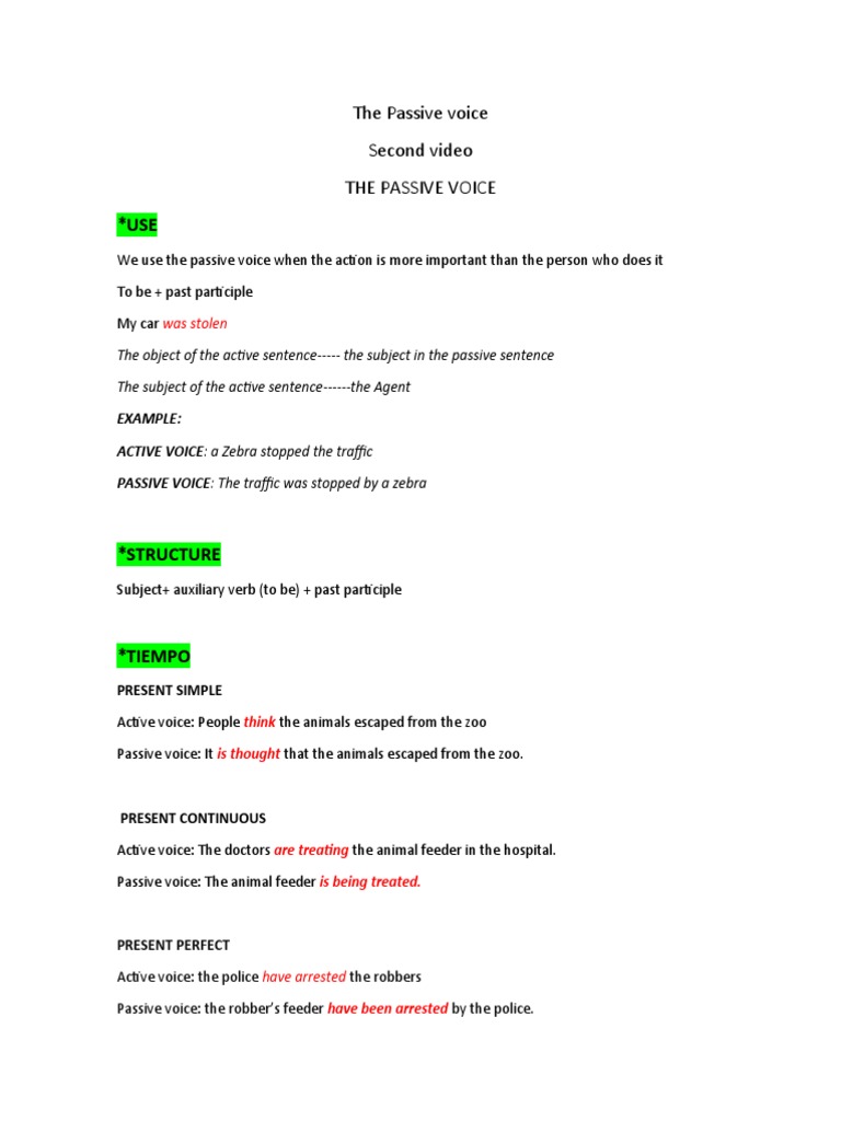 The Passive Voice | PDF