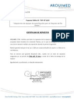 Certificado de Disponibilidad Repuesto