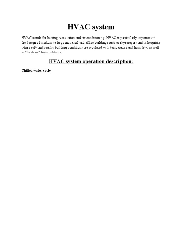 HVAC System Operation Description | PDF | Hvac | Heat Exchanger
