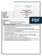 Final Exam Paper Object Oriented Programming