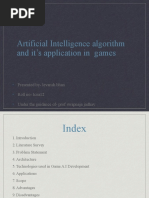 Artificial Intelligence Algorithm and It's Application in Games