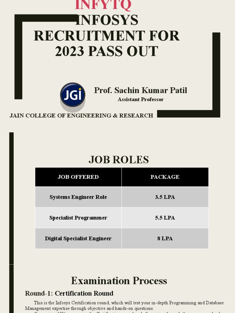 Infosys 2023 Recruitment Overview | PDF | Computer Programming | Programmer