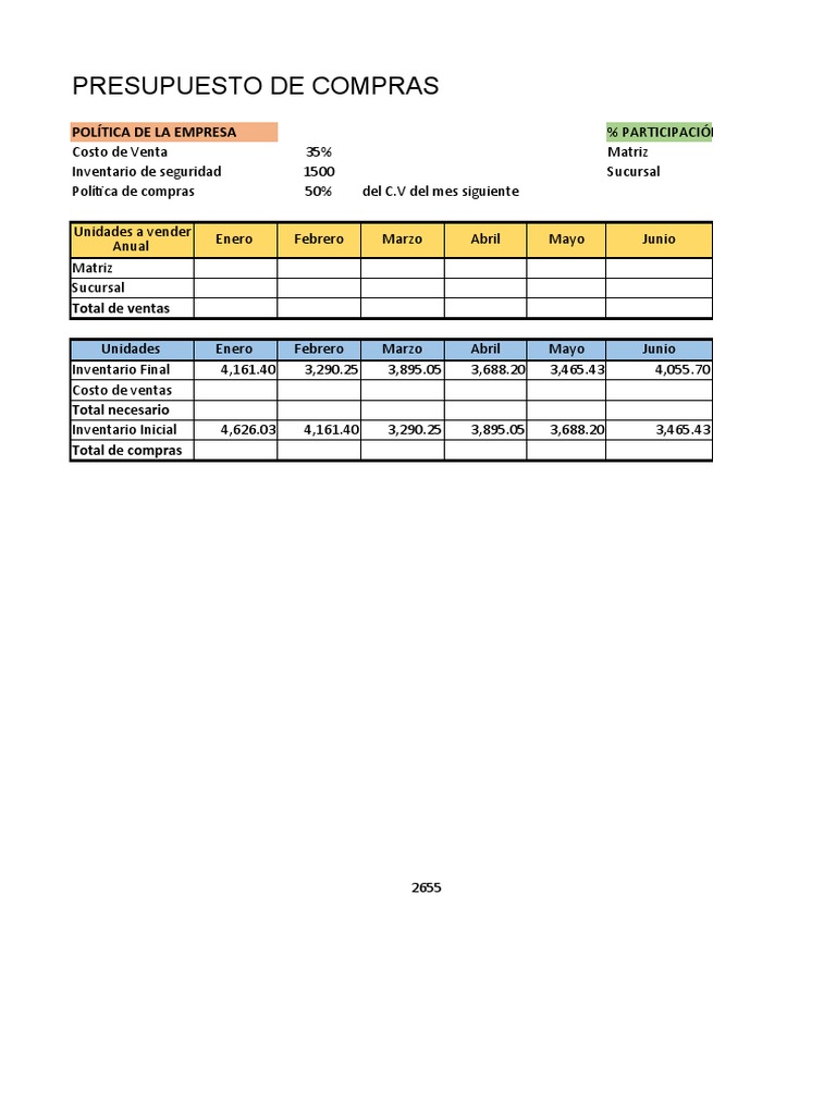 CP Presupuesto de Compras | PDF