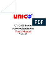 UV-2800 Series Spectrophotometer: User's Manual