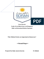 Soran University Politics Dept: Why Political Parties Matter in Democracy
