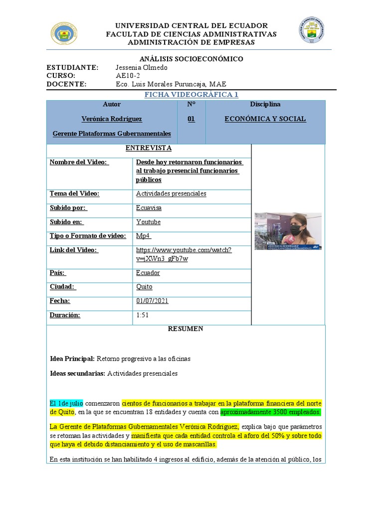 Fichas Videográficas PDF Ecuador Cooperativa