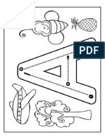 Letras pontilhadas e desenhos de colorir