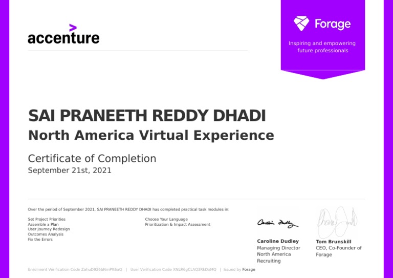 Accenture Certificate of Internship PDF