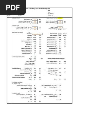 Steel Member Design Specifications | PDF