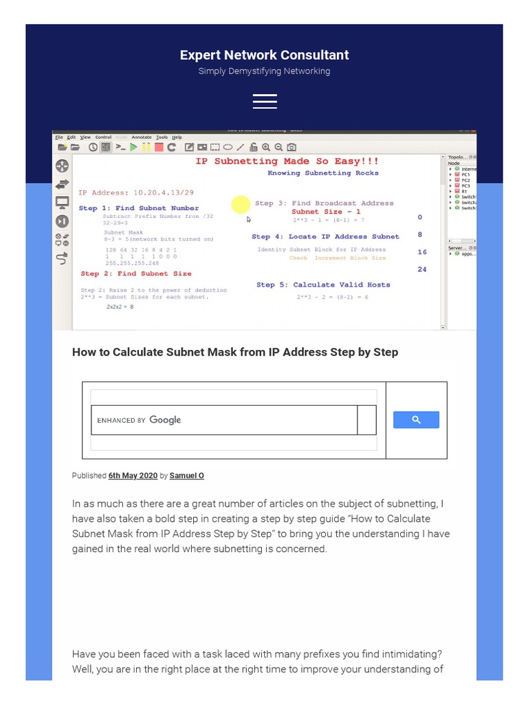 Calculate Subnet Mask from IP Address | PDF | Ip Address | Internet ...