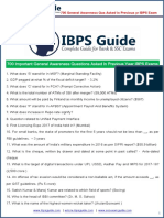 700 Important General Awareness Questions Asked in Previous Year IBPS Exams