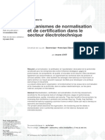 Organismes de Normalisation Et de Certification Dans Le Secteur Électrotechnique