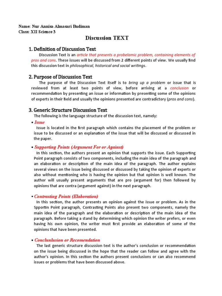 Struktur dan Tujuan Teks Diskusi | PDF | Argument | Philosophical ...