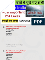 Important Lakes in India