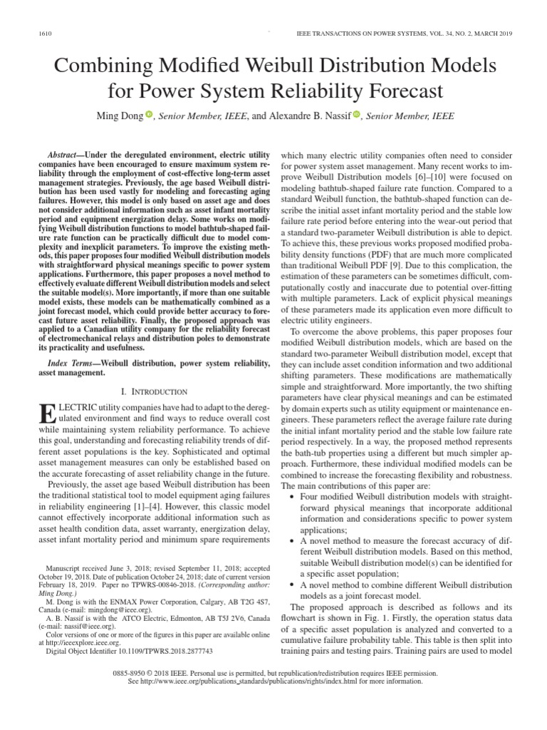 Combining Modified Weibull Distribution Models For Power System ...