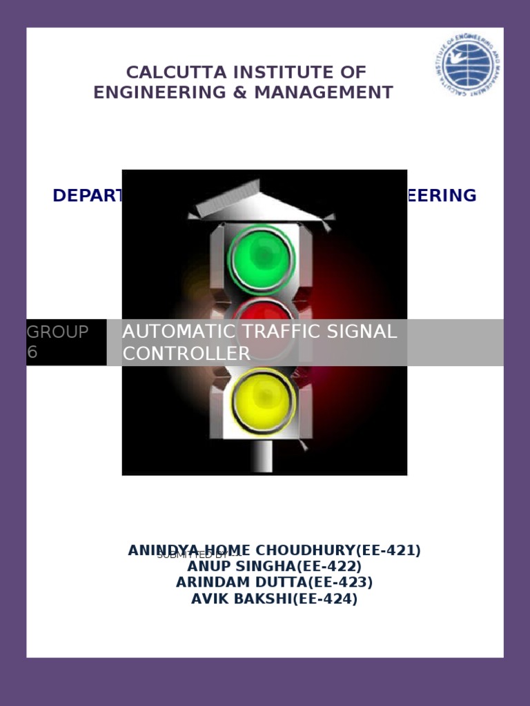 Automatic Traffic Signal Controller Project | PDF | Light Emitting ...