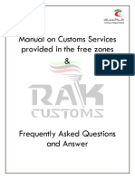 Manual On Customs Services Provided in The Free Zones &