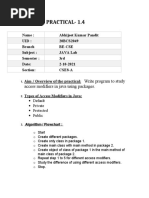 Practical-1.4: Write Program To Study Access Modifiers in Java Using Packages