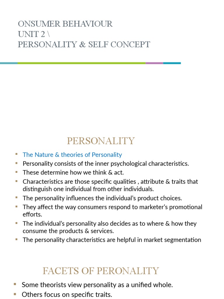 Unit 2-4 Personality & Self Concept | PDF | Behavior | Consumer Behaviour