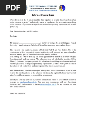 Informed Consent Form