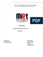 Lab Manual: Meerut Institute of Engineering & Technology, Meerut