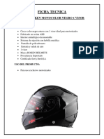 Casco Motorizado Color Negro 1 Visor Hoken Helmets - CM Shadai