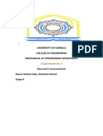 Dew point measurement experiment