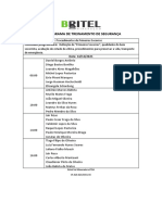 CRONOGRAMA DE TREINAMENTO DE SEGURANÇA NR 6