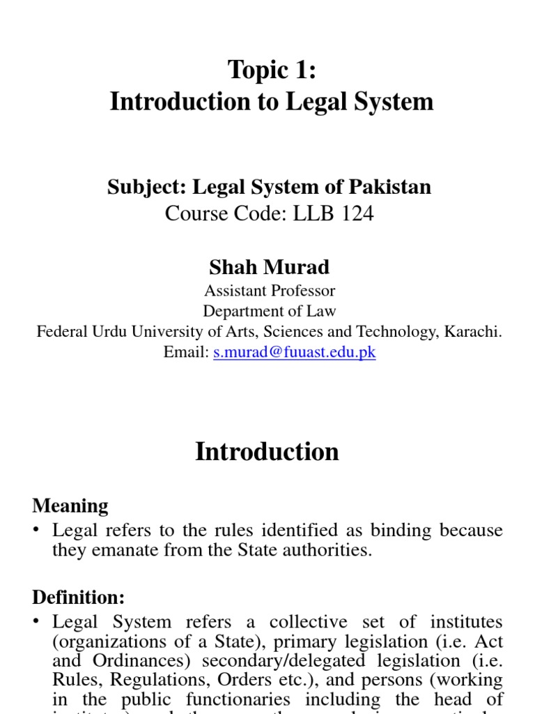 Legal System Notes | PDF | Precedent | Common Law