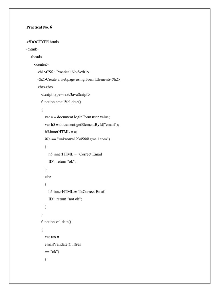 CSS Practical Exercise: Form Elements | PDF
