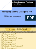 Managing and The Manager's Job: Management: Principles and Practices