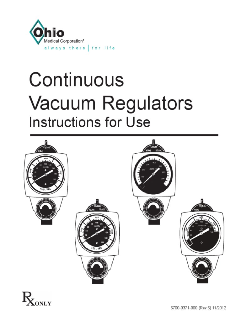 Vacuum Regulator Users Manual | PDF | Sterilization (Microbiology) | Vacuum