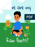 Green Blue and Yellow Illustrated Where Are My Rain Boots Story Book